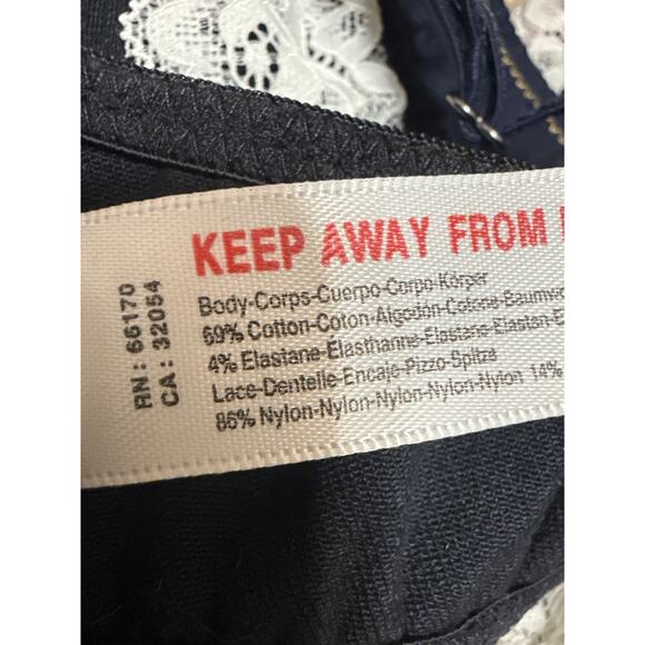 Urban Outfitters Out From Under Blue Lace Cowgirl Logic Denim Plunge Bralette L - Picture 5 of 5